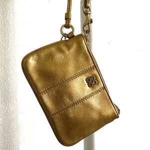 Coach Gold Metallic Leather Wristlet